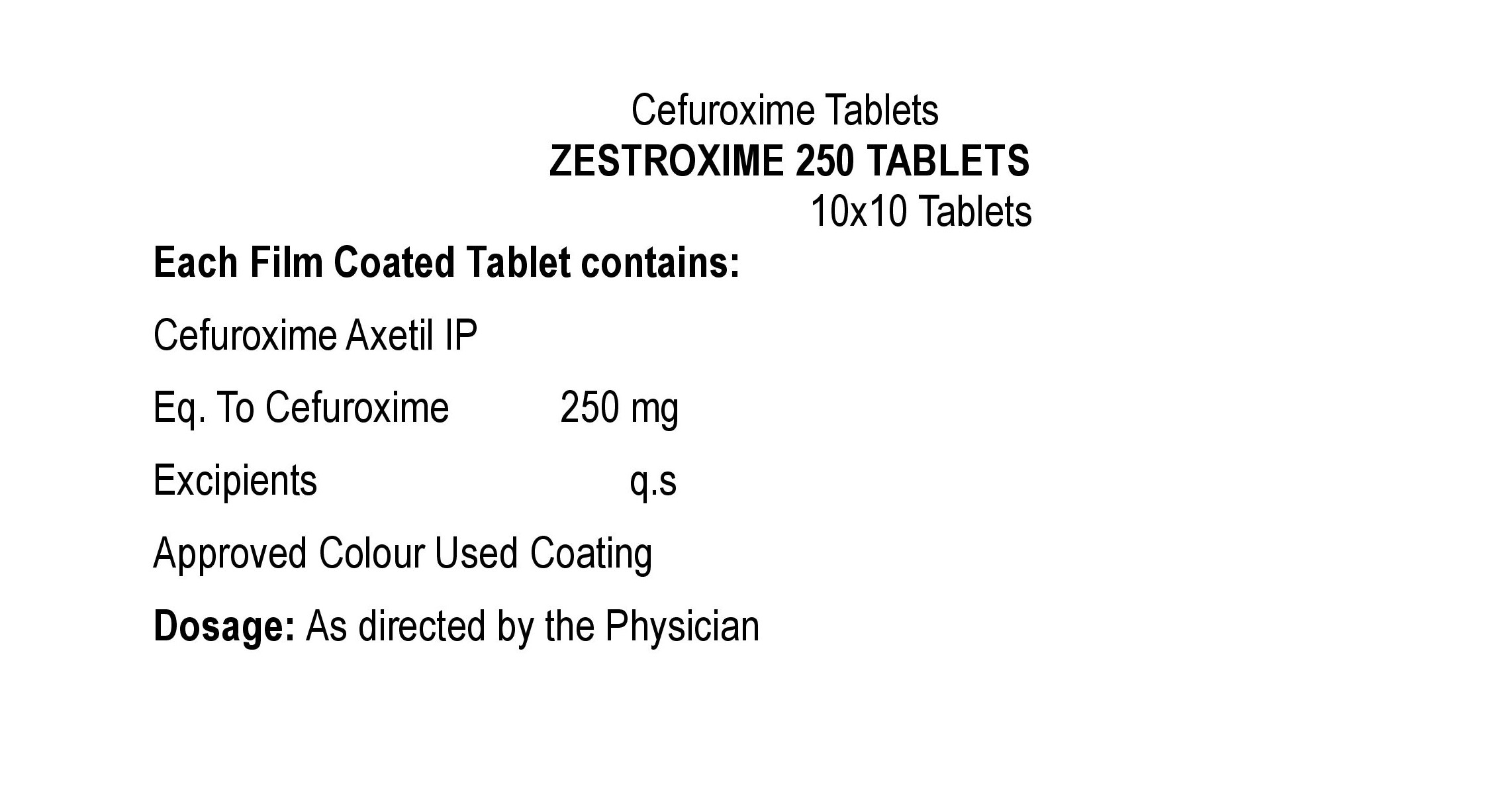 ZESTROXIME 250 TABLET